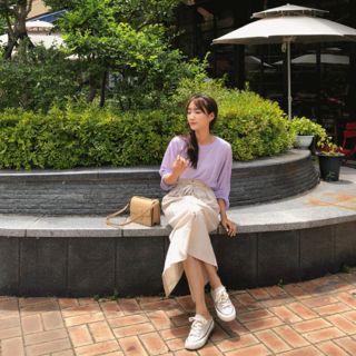 Pastel-color Oversized Sheer T-shirt