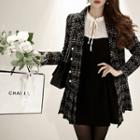 Double-breasted Pleated-hem Mini Coatdress