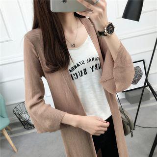 3/4-sleeve Bell-sleeve Cardigan