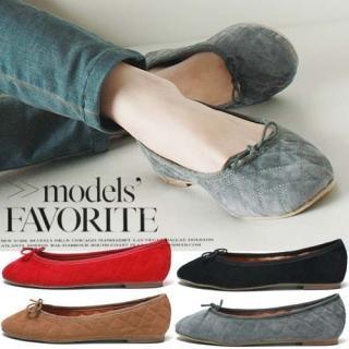 Quilted Faux-suede Flats