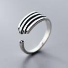925 Sterling Silver Hand Layered Open Ring Silver - One Size