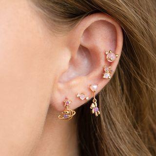 Heart Earring Set 60 - Set - Gold - One Size