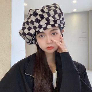 Checkerboard Pattern Beret