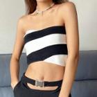 Striped Cropped Tube Top