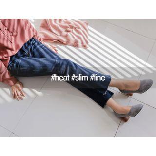Brushed-fleece Lined Semi Boot-cut Jeans