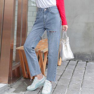 Cutout Straight-fit Jeans