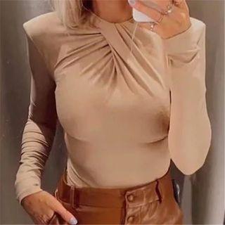 Plain Long Sleeve Skinny Top