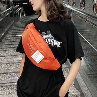Letter Buckled Strap Sling Bag