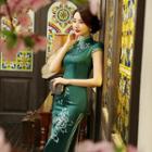 Floral Cap Sleeve Qipao