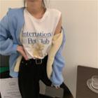 Hooded Zip Cardigan Sky Blue - One Size