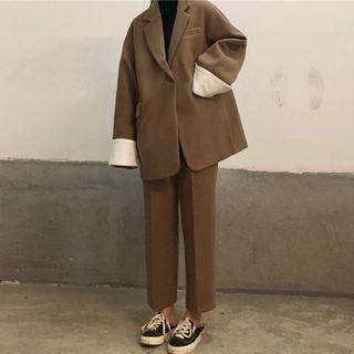 Boxy Blazer / Straight Cut Dress Pants