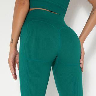 Plain Ribbed Yoga Pants