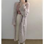 Long Open-front Cardigan Oatmeal - One Size