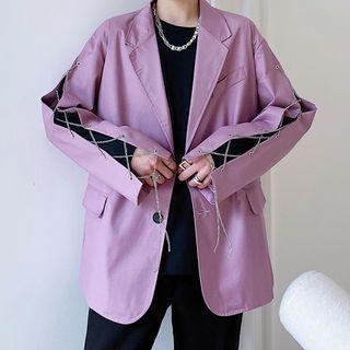 Chain Detail Lace Up Blazer
