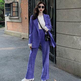 Plain Blazer / Wide Leg Pants / Set