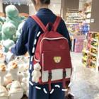 Set: Color Block Backpack + Bag Charm