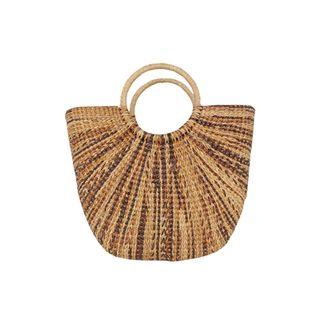 Hoop-handle Woven Bamboo Tote