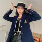 Logo Embroidered Single-breasted Blazer