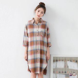 Plaid Longline Shirt/dress