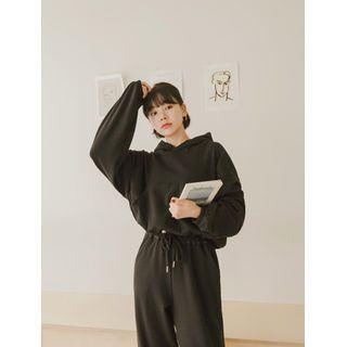 Drawcord-hem Stitched Hoodie