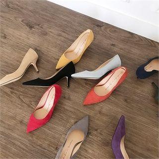 Colored Faux-suede High-heel Pumps