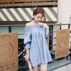 Off-shoulder Smocked Mini Dress