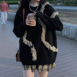 Mesh Applique Sweater