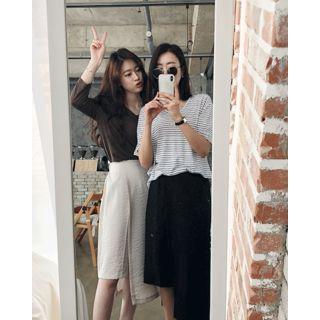 Asymmetric-wrap Midi Skort