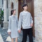 Couple Matching Mock Two-piece Mini Dress / Pullover