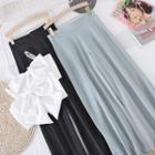 Set Of 2 : Bow Suspender Top + Plain Shift Wide-leg