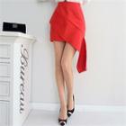 Asymmetric Ruffle-trim Mini Skirt