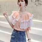 Lace Collared Short-sleeve T-shirt