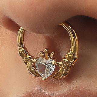 Rhinestone Alloy Faux Nose Ring