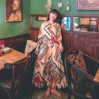 Color Block Print Maxi A-line Dress