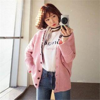 Dolman-sleeve Wool Blend Cardigan