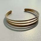 Tiered Metallic Open Bangle Gold - One Size