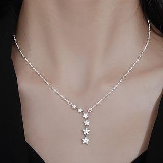 Sterling Silver Star Necklace Silver - One Size