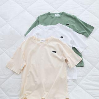 Polar Bear Embroidered Short-sleeve T-shirt