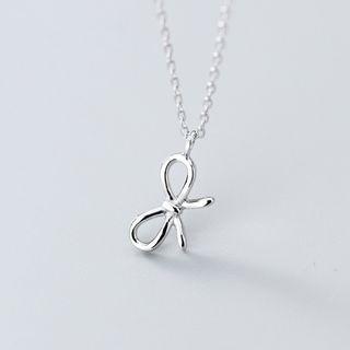 Bow Necklace Silver - One Size