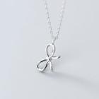 Bow Necklace Silver - One Size