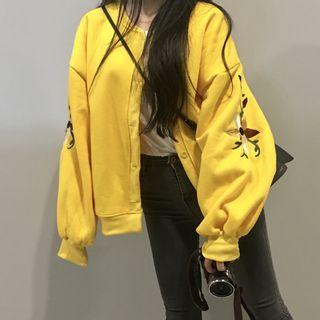 Embroidered Long-sleeve Cardigan