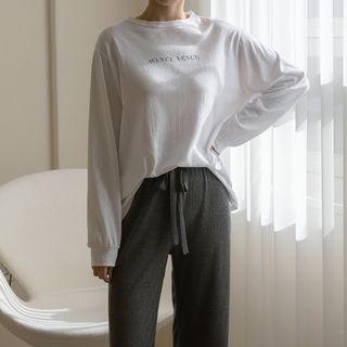 Letter Print Lightweight Sweatshirt