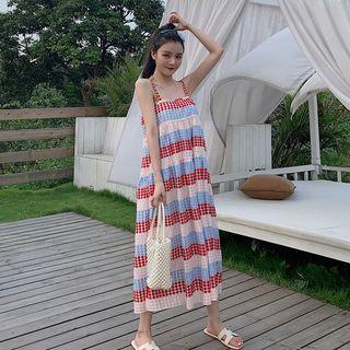 Open Back Midi Spaghetti Strap Dress As Shown In Figure - One Size