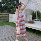 Open Back Midi Spaghetti Strap Dress As Shown In Figure - One Size
