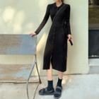 Plain Single Breasted Knit Dress