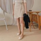 Plain Mini Wrap Skirt Ivory - One Size