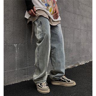 Pocket Wide Leg Jeans