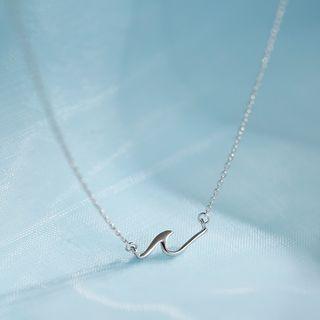 925 Sterling Silver Wavy Pendant Necklace