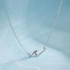 925 Sterling Silver Wavy Pendant Necklace