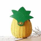 Pineapple Straw Bucket Bag Green & Yellow - One Size